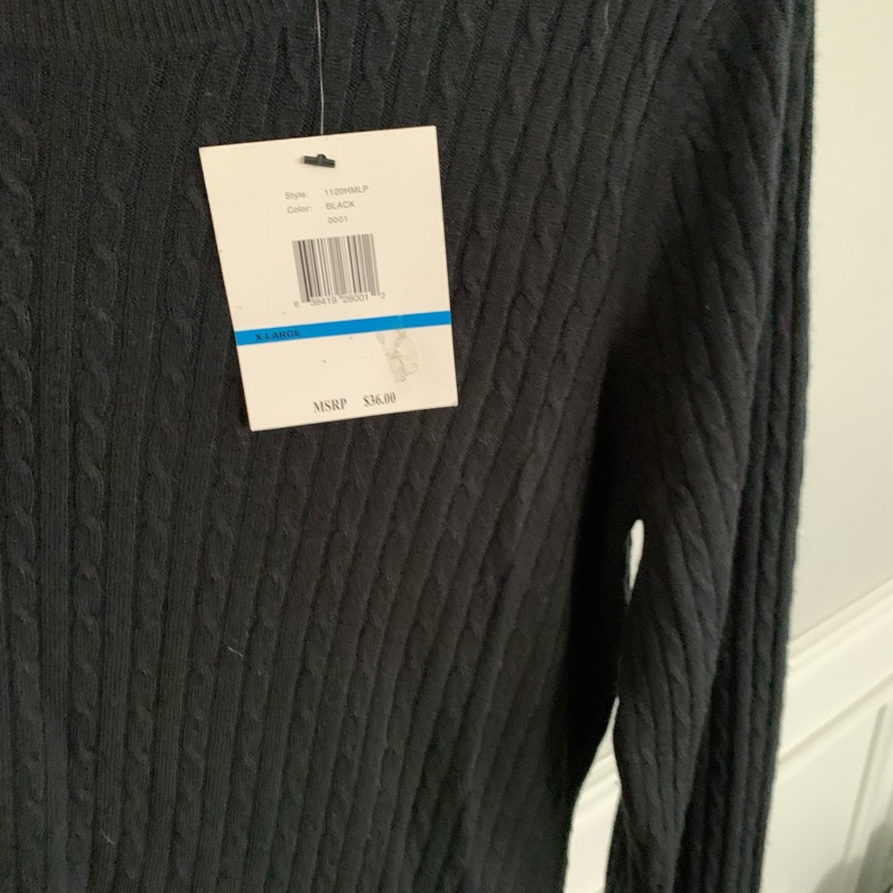 NWT- Womens Black Cable Knit Sweater- size XL - Picture 4 of 7